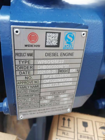 ДВИГАТЕЛЬ В СБОРЕ Weichai WP6G125E22, DHB06G0096*01